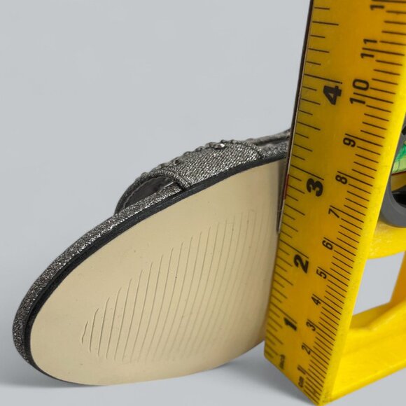 Valenti Franco Women's 7 Strappy Sandal Pewter Glitter Beaded High Heel Shoes - Picture 12 of 13